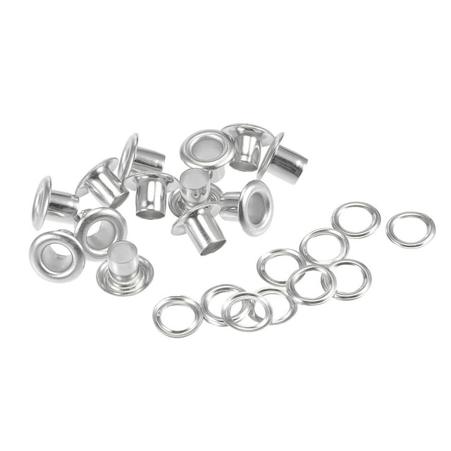 Unique Bargains 10 x 5 x 7mm Alloy Grommets Eyelets with Washers Silver Tone 200 Set