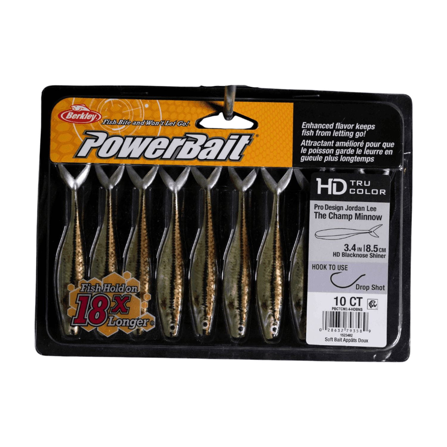 Berkley PowerBait Power Minnow Fishing Bait, Black Shad, 3in, 8cm