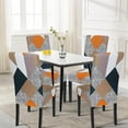 thumbnail image 2 of 4 Pack Super Fit Stretch Removable Washable Short Dining Chair Covers Slipcover Protector, Spandex Fabric Chair Cover for Dining Room, Hotel, Ceremony (Geometric1, 4 per Set), 2 of 6