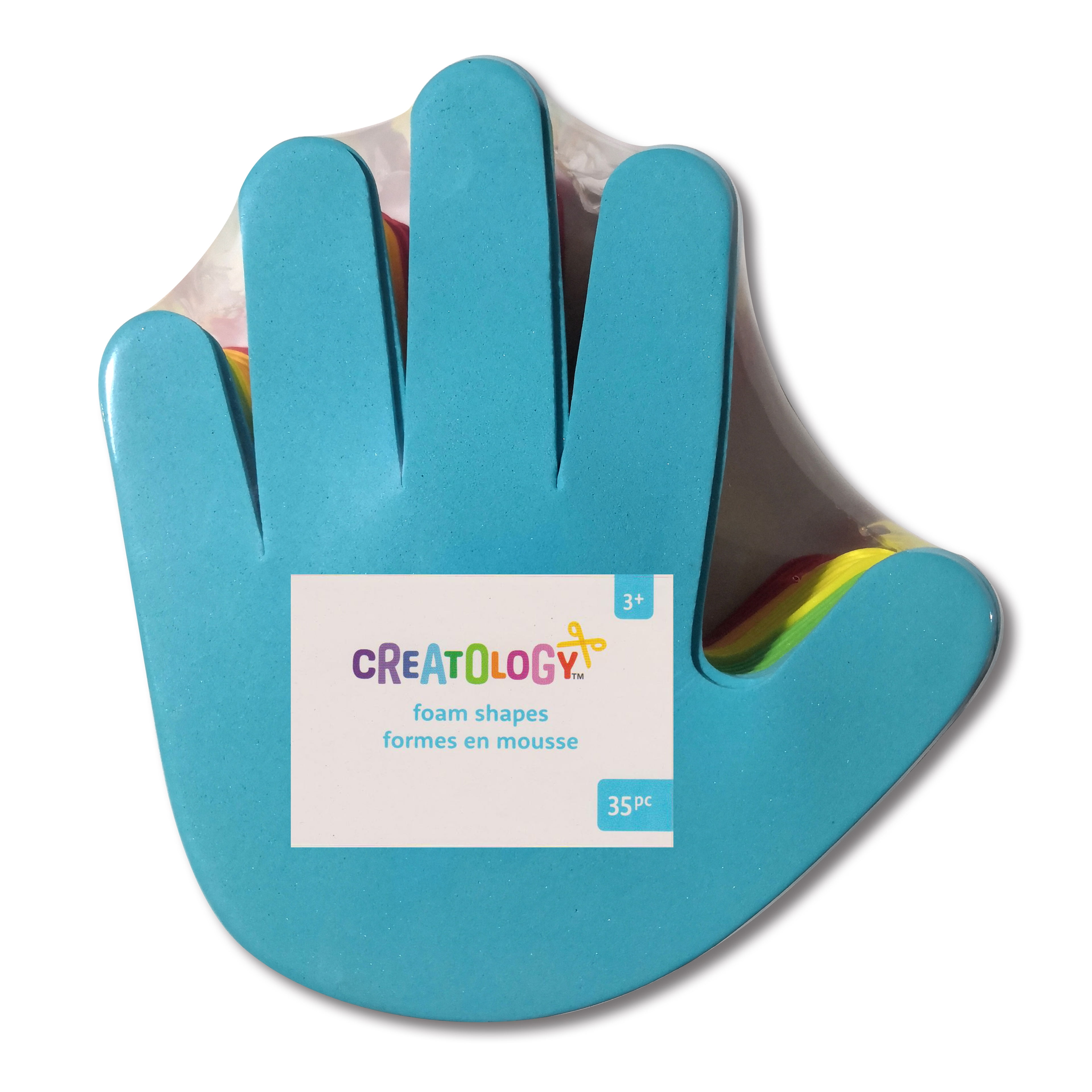 Creatology 6.5" Primary Hand Foam Shapes - Assorted Color Foam Hands for Crafts, Nametags & Classroom Decor, 12 Pack