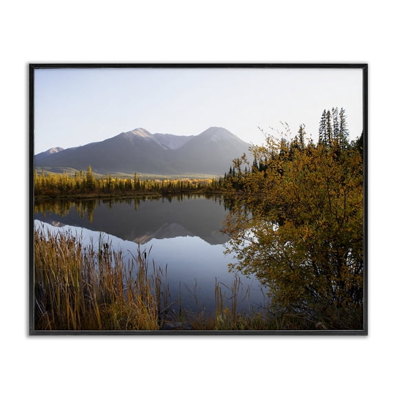 Stupell Industries Coastal Breathtaking Mountain Lake Reflection Landscape Photography Black Framed Giclee Art, 14 x 11, by Carol Robinson