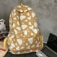 thumbnail image 1 of Mochila de estampado de vaca gran capacidad | Mochila escolar de nylon de moda | Blanco, Azul, Amarillo, Púrpura, Naranja | Mochila ligera de viaje | Correas ajustables | 39x29x12cm, 1 of 6
