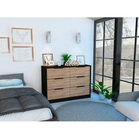 Modern Rustic Black and Natural Dresser