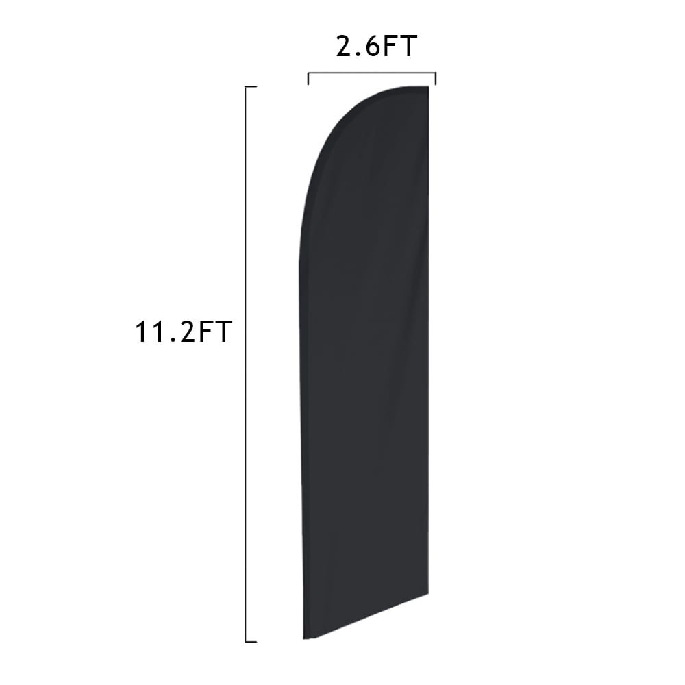 Vispronet - Black Solid Feather Flag Kit - 13.5ft Knitted Polyester Swooper Flag with Pole Set and Ground Spike - Dyed in The USA
