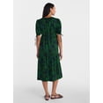 Time 4:04 Time and Tru Women's Tiered Midi Dress with Puff Sleeves Sizes XS-XXXL ...