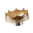 thumbnail image 1 of Frutero con pedestal Plato de frutas Centro de mesa Cuenco decorativo Moderno Multiusos Marrón y plata, 1 of 7