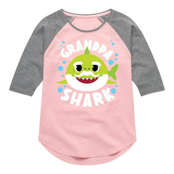 Baby Shark - Grandpa Shark - Toddler And Youth Girls Raglan Graphic T-Shirt
