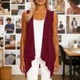 thumbnail image 5 of Lightweight Cardigans for Women Open Front Summer Casual Draped Jacket Vest Plus Size Sleeveless Blouses (XL, Red), 5 of 7