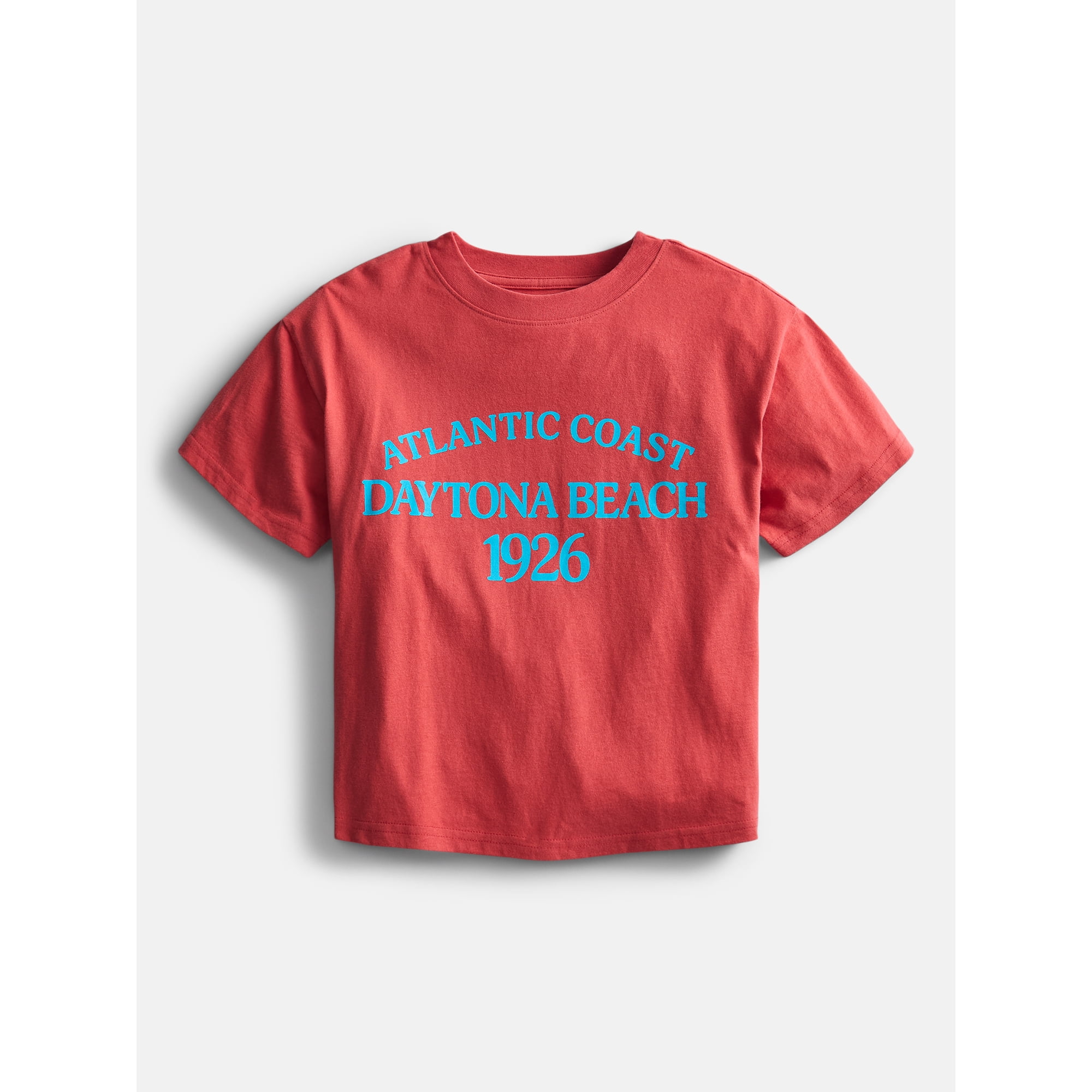 Weekend Academy Girls Oversized Graphic Cotton Tee with Short Sleeves, Sizes 4-18