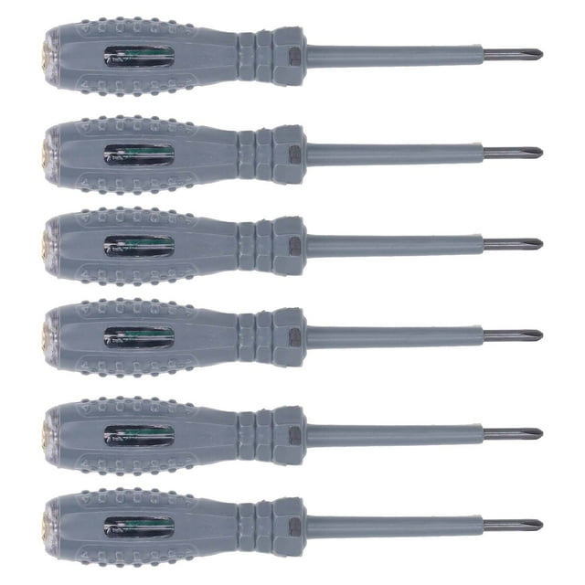 6-Pack B04 Electrical Tester Pen Set: Inductive Voltage Detector with Multi-Function Live/Neutral Wire Testing, High-Brightness LED Light, Fine-Tip Chrome Vanadium Steel Screwdriver Bit, ABS Body,