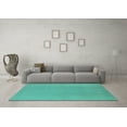 thumbnail image 3 of Ahgly Company Indoor Square Solid Turquoise Blue Modern Area Rugs, 4' Square, 3 of 4