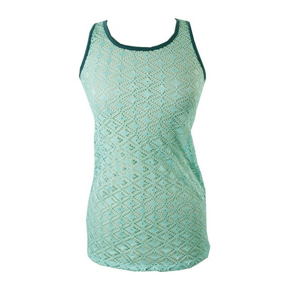 Miken Women's Crochet Racerback Cover-Up Swimsuit, Bright Grn, XS