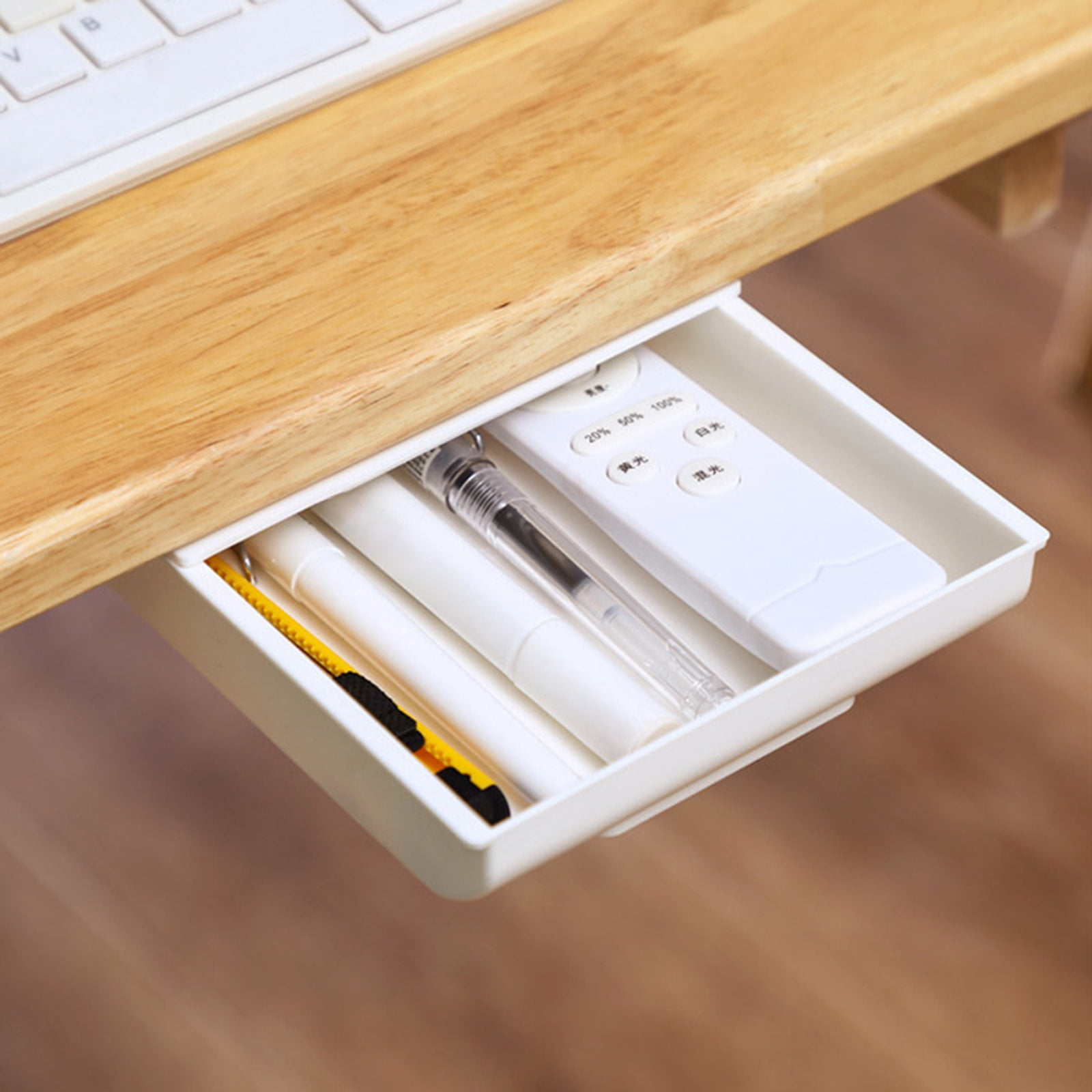 Compact Under Desk Organizers Using Strong Adhesive For Stationery Remote Controls And Accessories