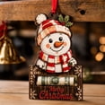 thumbnail image 4 of Christmas Snowman Cash Gift Holder Wooden Ornament with Money Slot, Merry Christmas Tree Decor, Holiday Cash Gift Holder for Family, 4 of 4