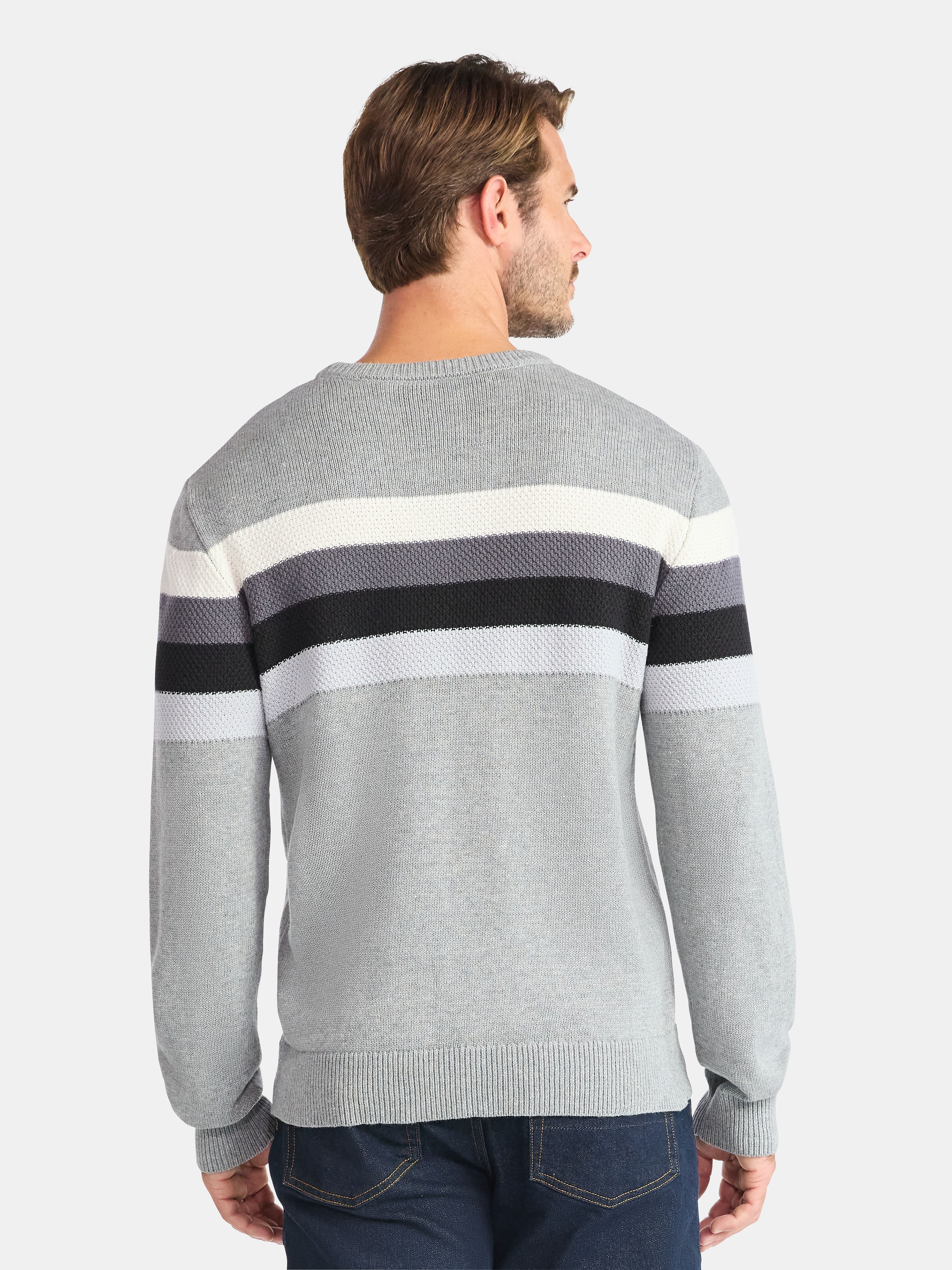 George Men's and Big Men's Chest Stripe Sweater, Midweight, Sizes S-3XL