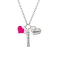 thumbnail image 2 of Delight Jewelry Silvertone Hot Pink Heart with Nurse Hat Always My Mother Bar Zoe Necklace, 2 of 4