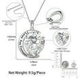 thumbnail image 4 of Juwaliy Collar de Luna Amor Corazón Madre Hija Plata Esterlina 925 Diamante Piedra de Nacimiento de Abril Dije Joyería Mujer Regalo de Navidad Cumpleaños Día de la Madre, 4 of 7