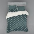 thumbnail image 2 of Ambesonne Blue Bedding Set 3 Pcs, Vintage Fish Flake Seem, Twin XL, Dark Blue and White, 2 of 3