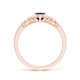 thumbnail image 2 of ANGARA Natural Vintage Style Bezel-Set Oval Sapphire Ring with Diamonds in 14K Rose Gold for Women (Size-7x5mm) | September Birthstone, Anniversary, Jewelry Gift for Women | Natural Sapphire Ring, 2 of 10