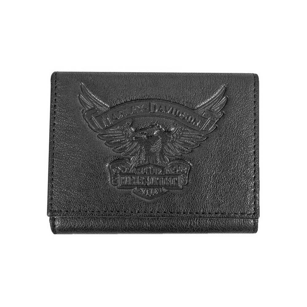 HarleyDavidson HarleyDavidson Men's Eagle Emboss Leather TriFold