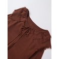 thumbnail image 5 of HH TRAF Otoño Mujer Conjunto de punto de 2 piezas Moda Sólido Cuello redondo Lazo Cordón Top + Cordón Cintura elástica Pantalones largos casuales Mujer, 5 of 5
