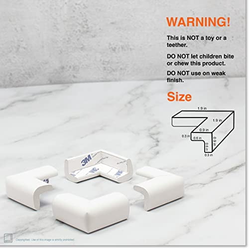Slimfit Corner Edge Protector for Baby Proofing (Small 18ft Edge 8 Corners), Furniture Safety Bumper Guard, Soft NBR Rubber Foam, 3M Adhesive, Oyster White (Off White)