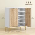 thumbnail image 3 of HOMCOM 15 Pairs Shoe Storage Cabinet with Doors, Adjustable Shelves, White, 3 of 10
