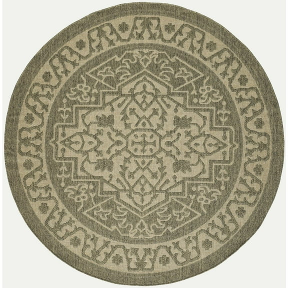 Nourison Home Tulum 8' x Round Olive Outdoor Rug