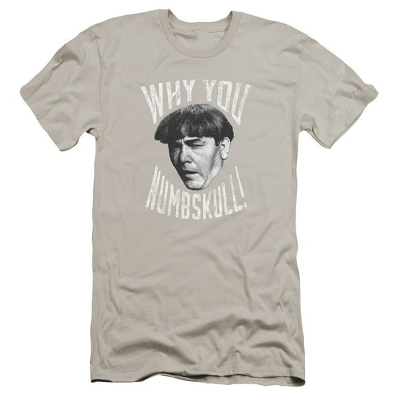 Three Stooges Numbskull Premium Canvas Adult Slim Fit 30/1 T-Shirt Silver