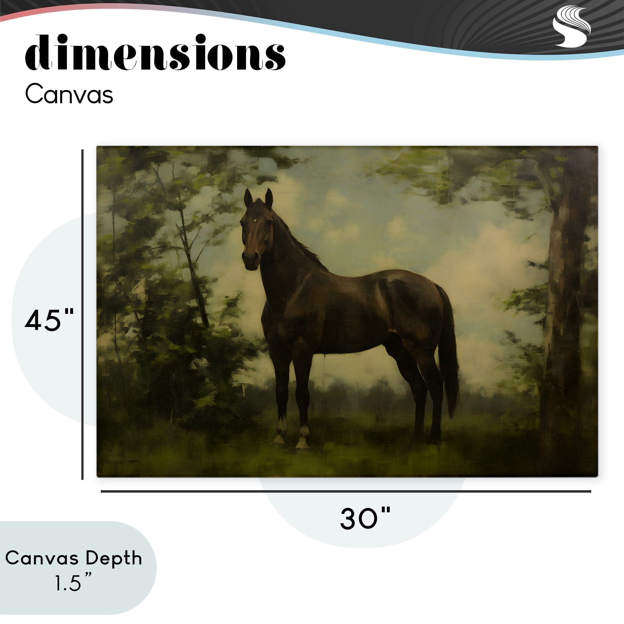 Stupell Industries Forest Horse Portrait Canvas Wall Art, design by Petal Prints Design