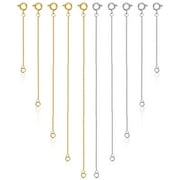 PINXOR 10 Pcs Necklace Extenders Bracelet Extenders Chains Extenders for DIY Jewelry Making