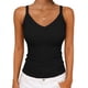 thumbnail image 1 of TaTaai Women's Casual Ribbed Tank Top V-Neck Sleeveless Solid Color Knit Vest Soft Stretchy Lightweight Spring Summer Daily Beach Wear Gift, 1 of 6