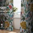 thumbnail image 6 of Jainmy Boho Floral Patterned Curtains for Living Room Bedroom Thermal Insulated Room Darkening Window Treatments,Mustard Yellow,52Wx63L,2 Panels, 6 of 10