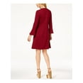 thumbnail image 2 of RACHEL ZOE Womens Burgundy Bell Sleeve Fit + Flare Dress 8, 2 of 2