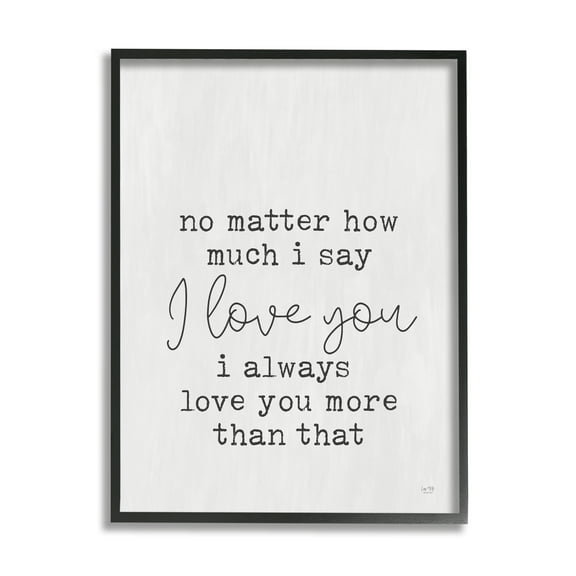Stupell Industries Love You Romantic Phrase Inspirational Painting Black Framed Art Print Wall Art, 11 x 14