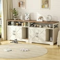 thumbnail image 5 of VEANERWOOD Cat Litter Box Enclosure with Cat Scratch Pad,Hidden Cat Washroom Furniture with Entry Open Compartment,White, 5 of 6