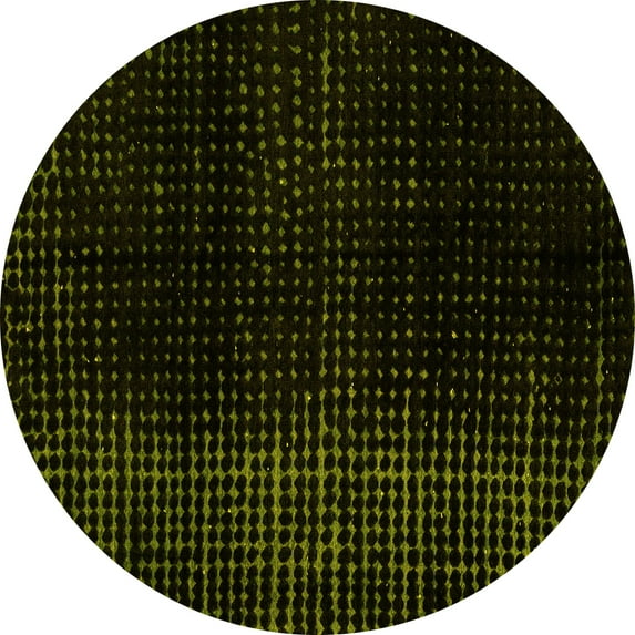 Ahgly Company Indoor Round Abstract Yellow Modern Area Rugs, 5' Round