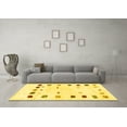 thumbnail image 3 of Ahgly Company Machine Washable Indoor Square Solid Yellow Modern Area Rugs, 3' Square, 3 of 4