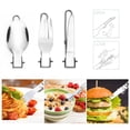 thumbnail image 5 of Odoland Utensilios de Cocina para Acampar Estufa Mosquetón Soporte para Recipiente Trípode y Taza de Acero Inoxidable, Soporte para Tanque, Kit de Cuchara para Tenedor para Mochileros, Acampar al Aire, 5 of 5