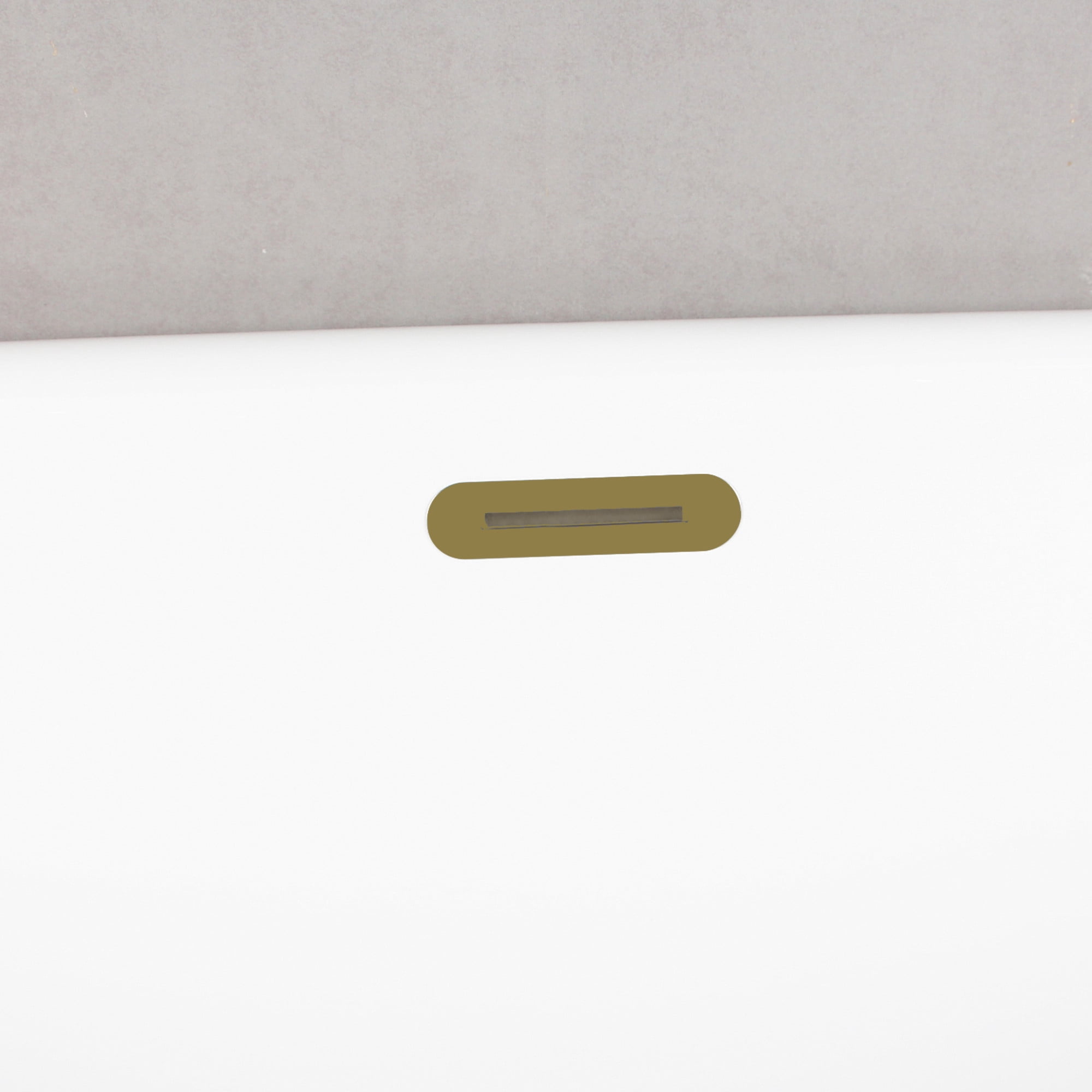 Kingston Brass VTSQ713224C427 71-Inch Acrylic Oval Rectangular Double Ended Pedestal Tub with Drain (No Faucet Drillings) in Glossy White/Brushed Brass