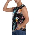 thumbnail image 3 of Goofa Hibiscus Rose Printed Men's Sleeveless T-Shirt - Athletic Gym Workout Tank Top for Men - Moisture-Wicking, UPF 30+ Quick-Dry Muscle Tee-Small, 3 of 8