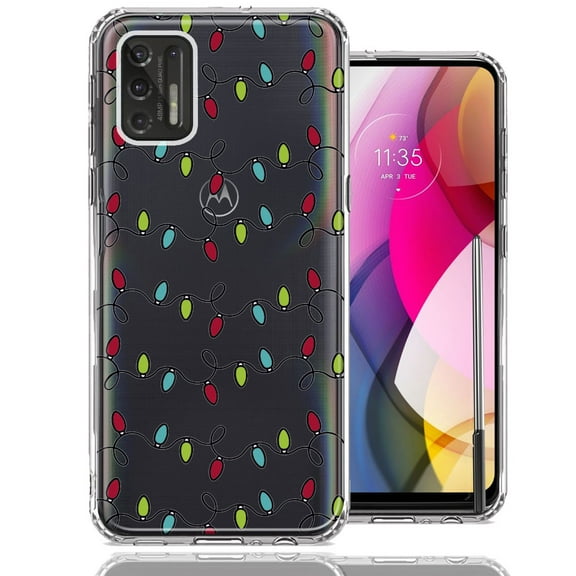 MUNDAZE For Motorola Moto G Stylus 2021 Vintage Christmas Lights Design Double Layer Phone Case Cover