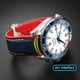 thumbnail image 4 of Correa de reloj de nailon azul con parte trasera de silicona y caucho de 20 mm y 22 mm para Omega Seamaster 300 Speedmaster 8900 Planet Ocean Tools, 4 of 5