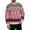 thumbnail image 2 of Couples' Casual Christmas Sweater Raglan Sleeve Crew Neck Knitted Pullover Comfy Warm Fall Tops White (Men) M, 2 of 6