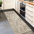 thumbnail image 2 of FairOnly Beige Oriental Distressed 2'x6' Runner Rugs Vintge Non Slip Low Pile Carpet for Hallway Bathroom Kitchen Bedroom, 2 of 7