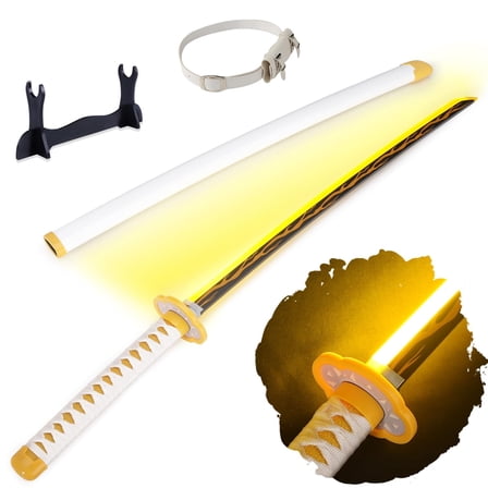 LED Light Demon Slayer Sword Agatsuma Zenitsu with Belt and Holder