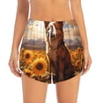 thumbnail image 2 of Rateoe Vintage Cute Corgi Sunflower Printed 2 in 1 Women's Workout Shorts for Athletic Gym Running Shorts with Phone Pockets-Medium, 2 of 7