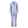 thumbnail image 4 of Aoiroe Womens Loungewear Set Valentines Pajamas For Women Casual Outfits For Women Satin Pajamas Pj Sets For Women Womens Matching Sets Button-Down Satin Pajamas Sleepwear Soft Pajama Set Sky Blue M, 4 of 4
