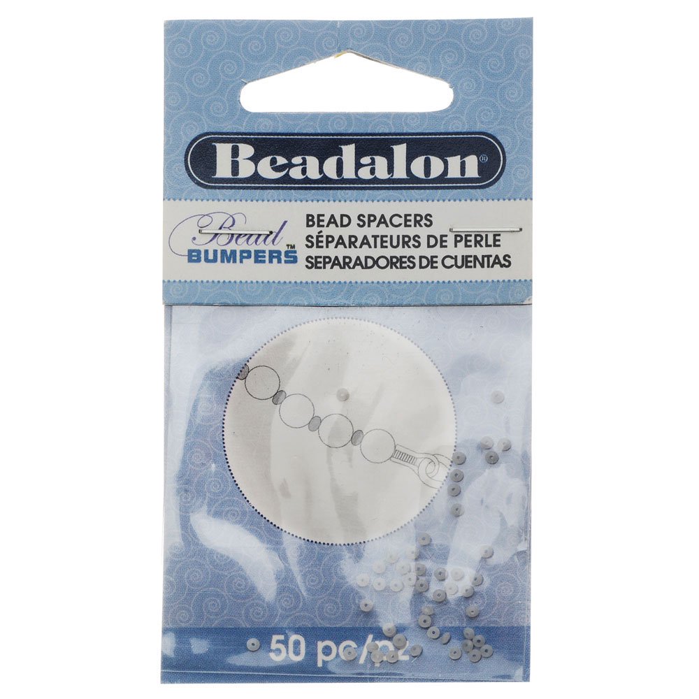 Beadalon Bead Bumpers, Round Silicone Spacers 1.5mm, 50 Pieces, Satin
