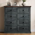thumbnail image 6 of Papajet 42" Farmhouse 8 Drawer Dresser with Storage Drawers, Living Room Organizer, Dark Blue, 6 of 7